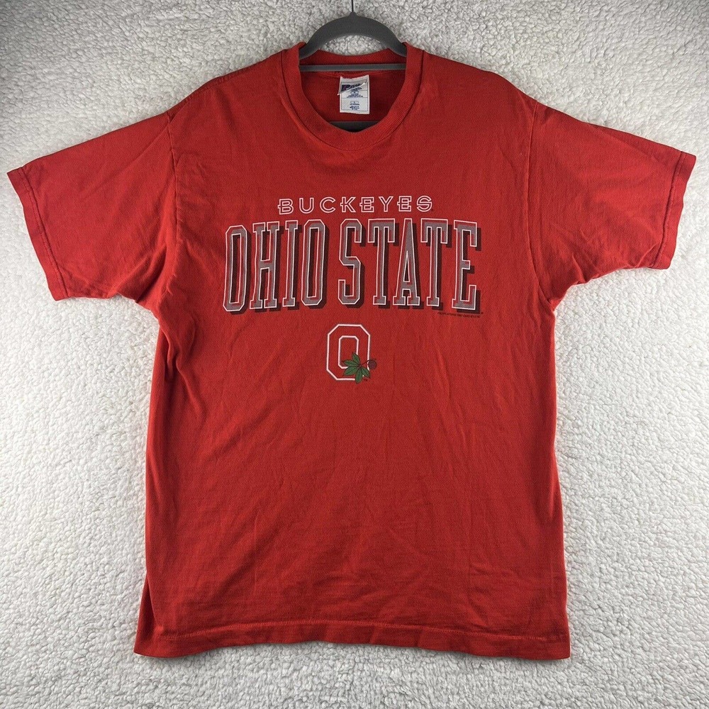 VTG Ohio State Buckeyes Shirt Men L Red Pro Player 1997 Short Sleeve Made In USA